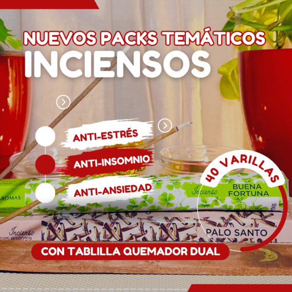 40 Varillas de Inciensos Natural de Larga Duración + Porta-Incienso para 2 Sahumerios Simultáneos Exclusivo. Fragancias Temáticas - Imagen 7