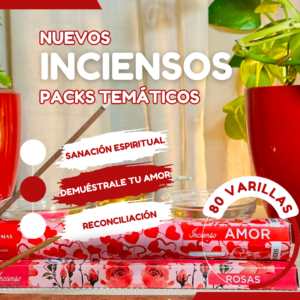 80 Varillas de Incienso Natural Temáticos: Placeres - Sahumerios de Larga Duración (50 min) sin Tóxicos de la India con envoltura Anti-Humedad - HACER EL AMOR (Rosas y Amor)