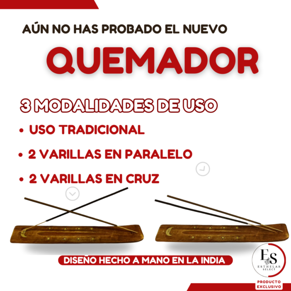 40 Varillas de Inciensos Natural de Larga Duración + Porta-Incienso para 2 Sahumerios Simultáneos Exclusivo. Fragancias Temáticas - Imagen 3